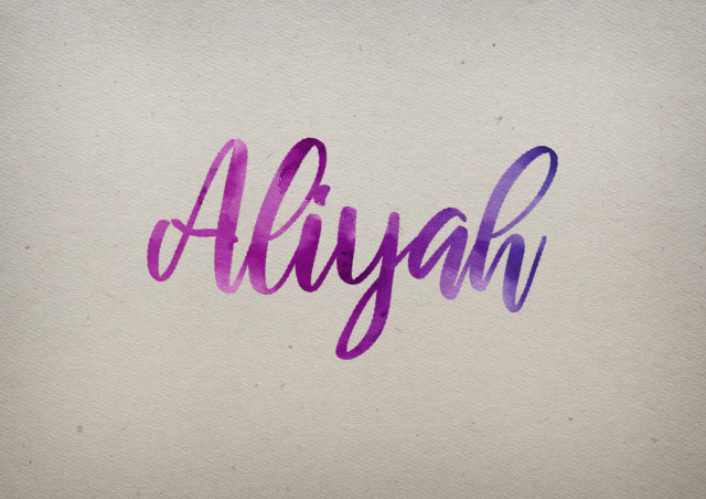 Free photo of Aliyah Watercolor Name DP