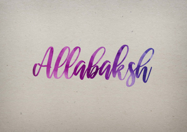 Free photo of Allabaksh Watercolor Name DP