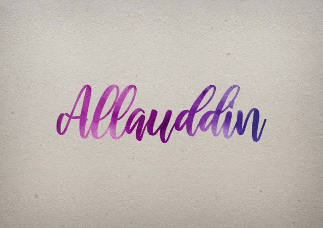Free photo of Allauddin Watercolor Name DP