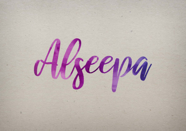 Free photo of Alseepa Watercolor Name DP