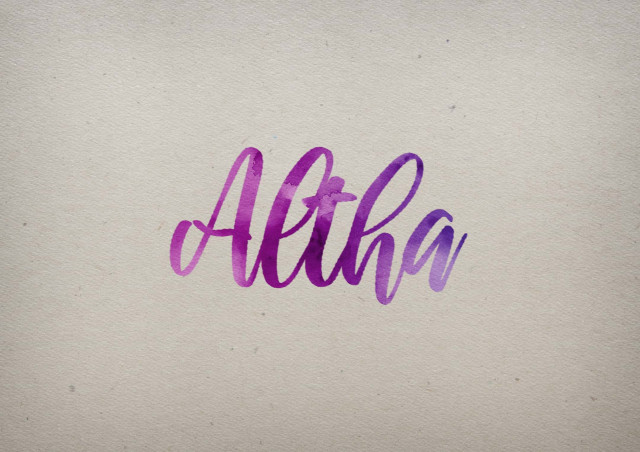 Free photo of Altha Watercolor Name DP