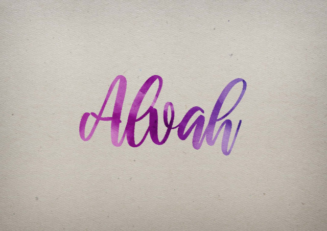 Free photo of Alvah Watercolor Name DP