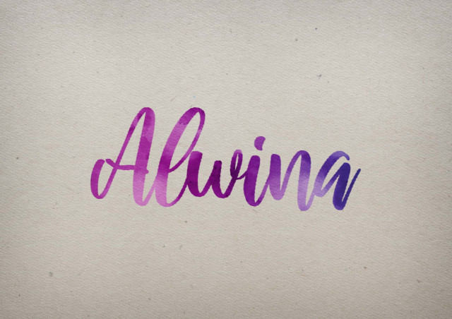 Free photo of Alwina Watercolor Name DP