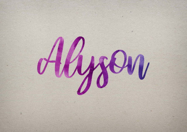 Free photo of Alyson Watercolor Name DP