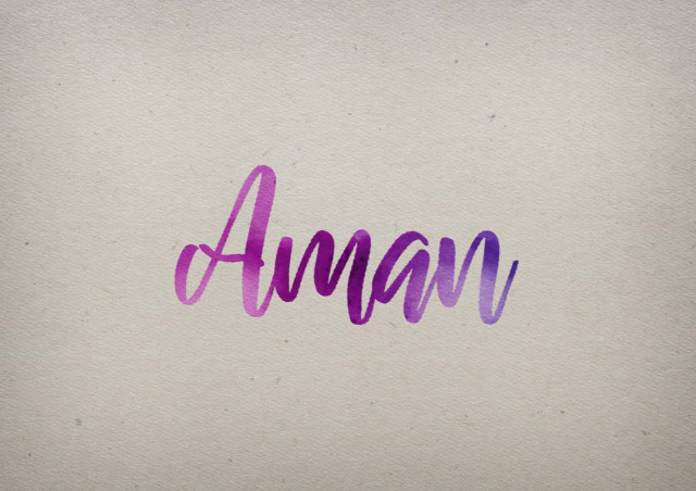 Free photo of Aman Watercolor Name DP