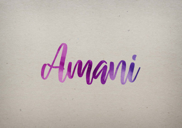 Free photo of Amani Watercolor Name DP