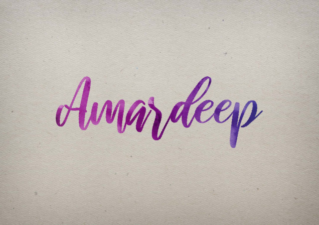 Free photo of Amardeep Watercolor Name DP
