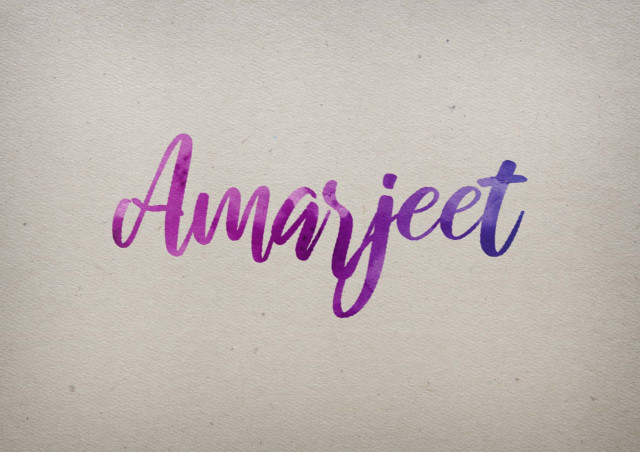 Free photo of Amarjeet Watercolor Name DP