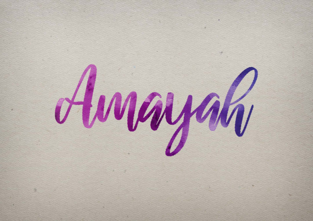 Free photo of Amayah Watercolor Name DP