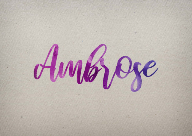 Free photo of Ambrose Watercolor Name DP