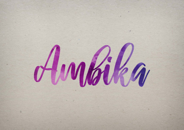 Free photo of Ambika Watercolor Name DP