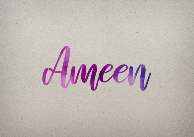 Free photo of Ameen Watercolor Name DP