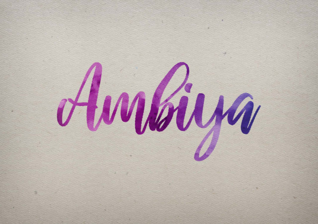 Free photo of Ambiya Watercolor Name DP