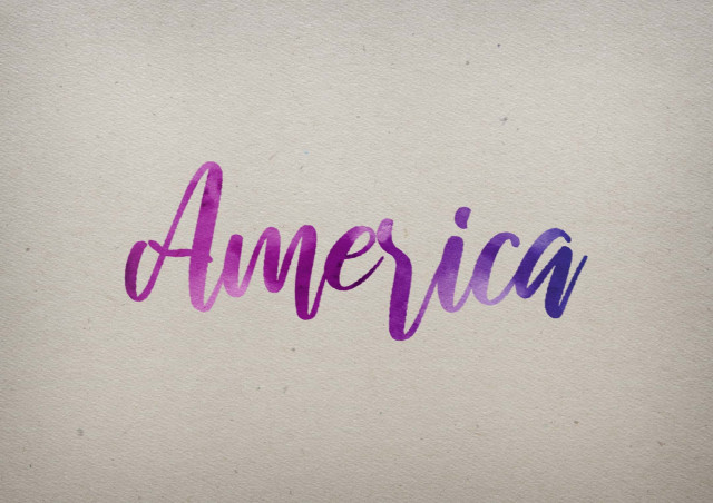 Free photo of America Watercolor Name DP