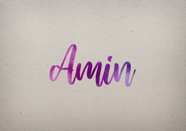 Free photo of Amin Watercolor Name DP