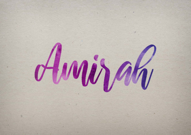 Free photo of Amirah Watercolor Name DP