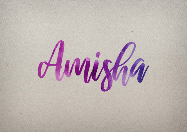 Free photo of Amisha Watercolor Name DP
