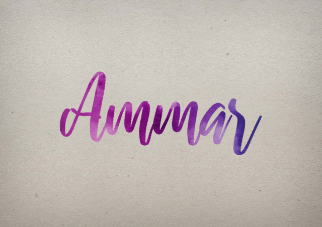Free photo of Ammar Watercolor Name DP