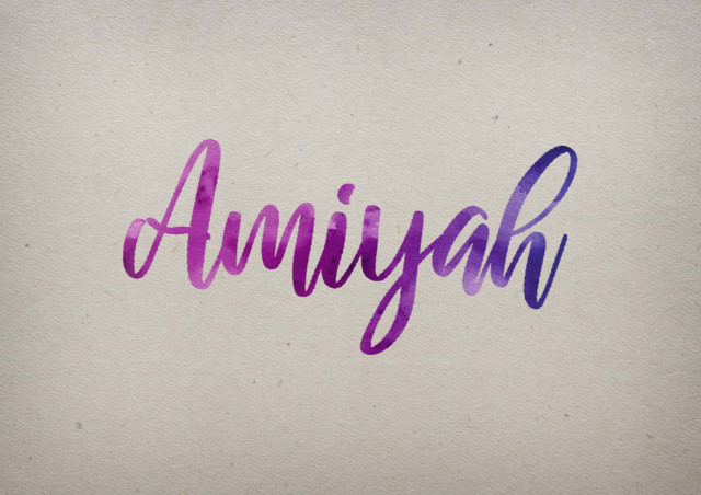 Free photo of Amiyah Watercolor Name DP