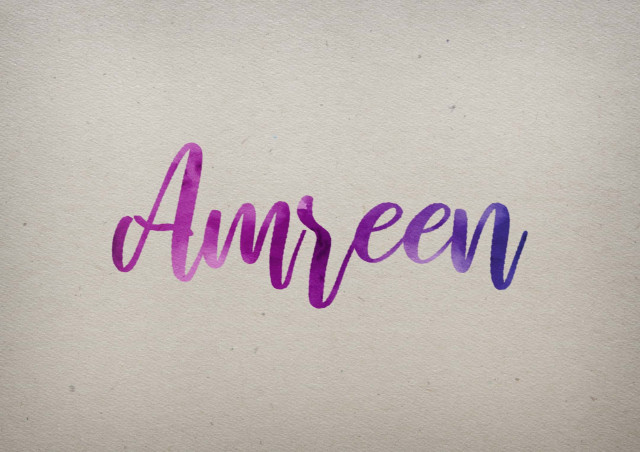 Free photo of Amreen Watercolor Name DP