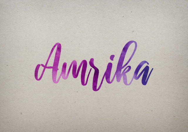 Free photo of Amrika Watercolor Name DP