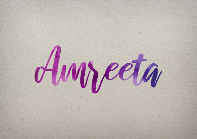 Free photo of Amreeta Watercolor Name DP