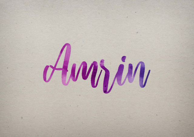 Free photo of Amrin Watercolor Name DP