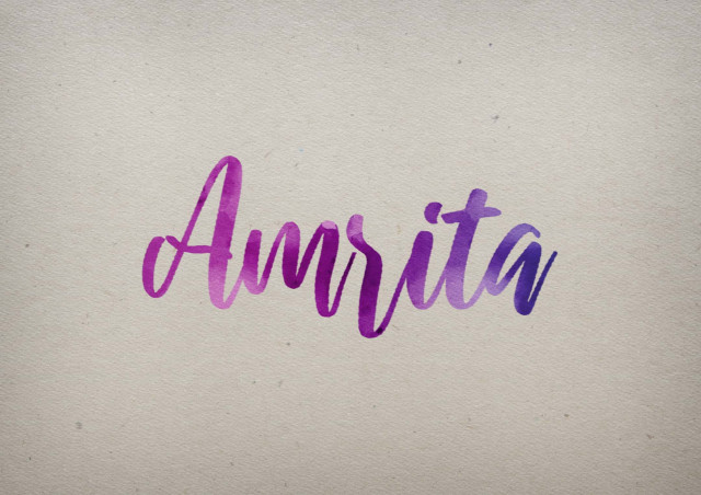 Free photo of Amrita Watercolor Name DP