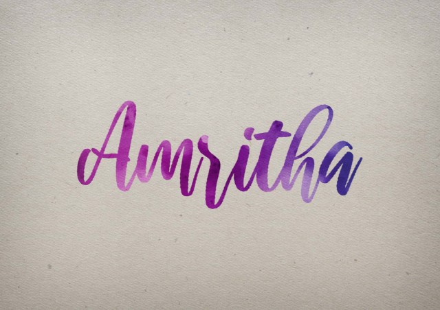 Free photo of Amritha Watercolor Name DP