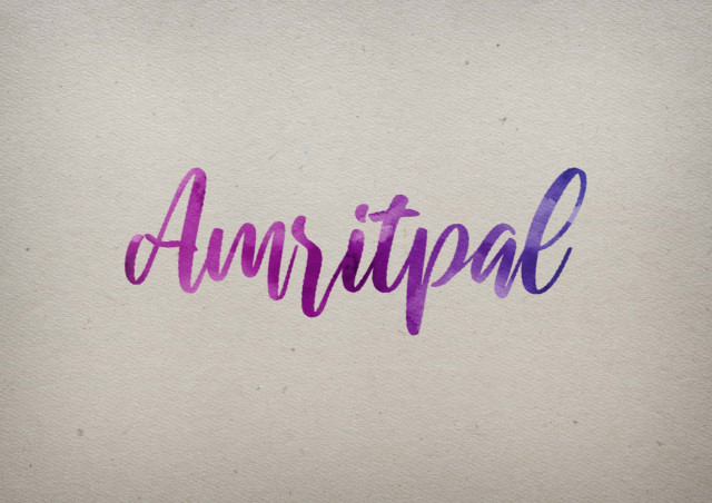Free photo of Amritpal Watercolor Name DP