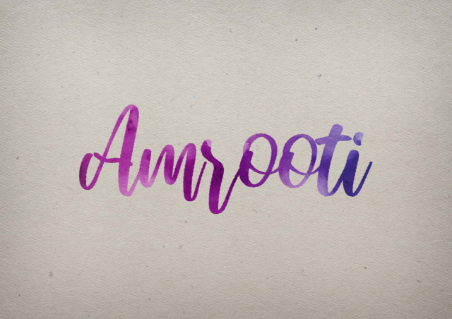 Free photo of Amrooti Watercolor Name DP