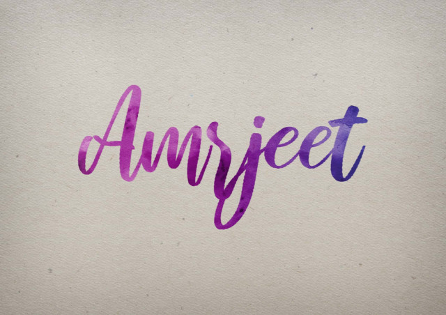 Free photo of Amrjeet Watercolor Name DP