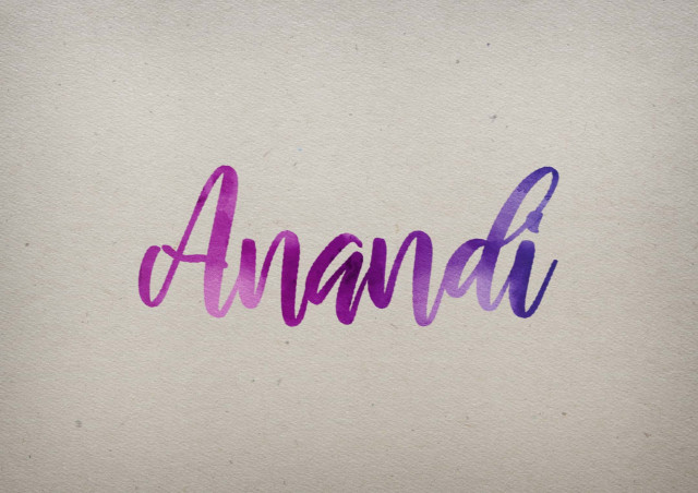 Free photo of Anandi Watercolor Name DP