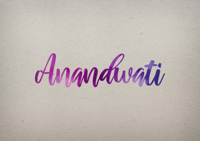 Free photo of Anandwati Watercolor Name DP