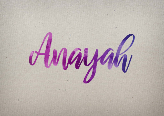 Free photo of Anayah Watercolor Name DP