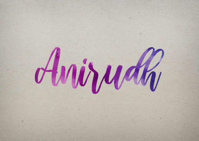 Free photo of Anirudh Watercolor Name DP