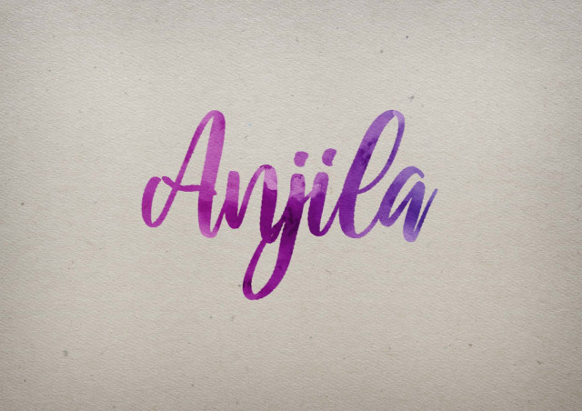 Free photo of Anjila Watercolor Name DP