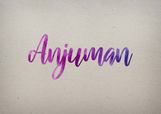 Free photo of Anjuman Watercolor Name DP