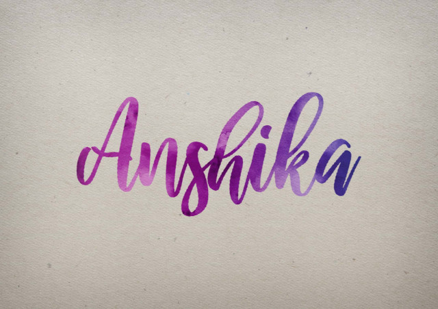 Free photo of Anshika Watercolor Name DP