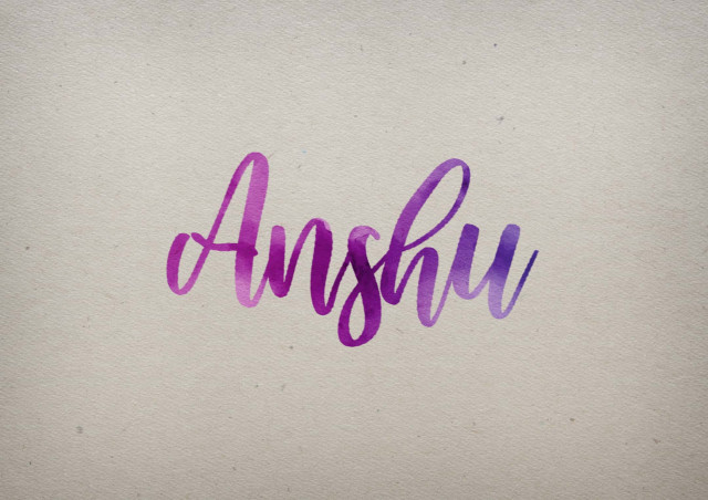 Free photo of Anshu Watercolor Name DP