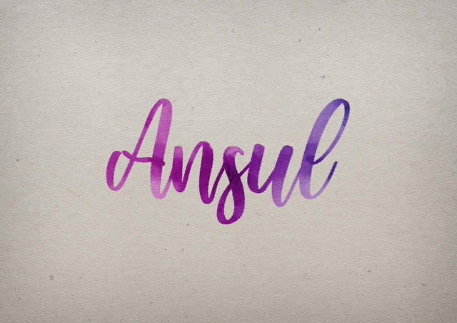 Free photo of Ansul Watercolor Name DP