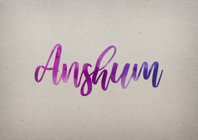 Free photo of Anshum Watercolor Name DP