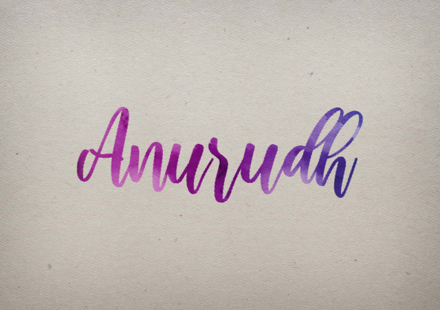 Free photo of Anurudh Watercolor Name DP