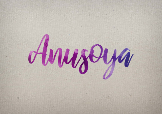 Free photo of Anusoya Watercolor Name DP