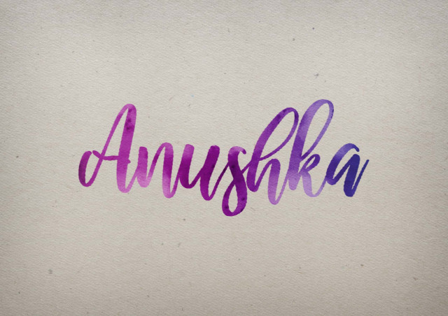 Free photo of Anushka Watercolor Name DP