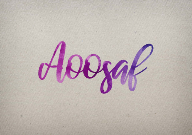 Free photo of Aoosaf Watercolor Name DP