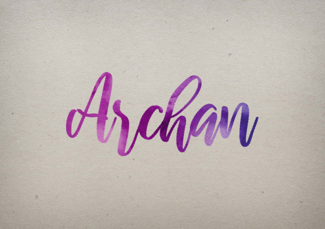 Free photo of Archan Watercolor Name DP