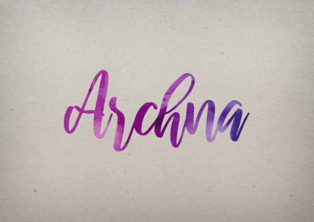 Free photo of Archna Watercolor Name DP