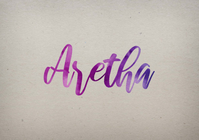 Free photo of Aretha Watercolor Name DP