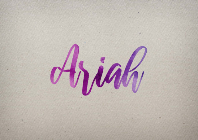 Free photo of Ariah Watercolor Name DP